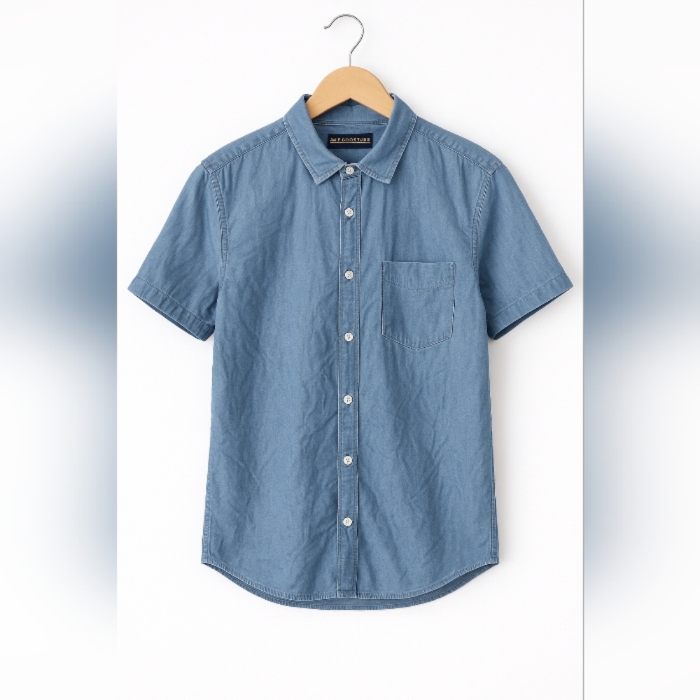 Aéropostale Blue Chambray Denim Short Sleeve Button Down Shirt Men’s Medium
